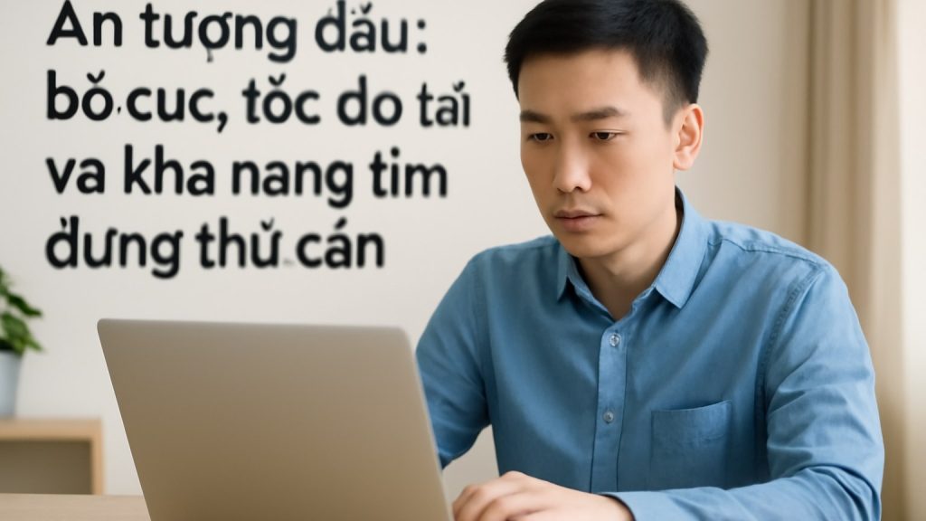 Minh họa: Ấn tượng đầu: bố cục, tốc độ tải và khả năng tìm đúng thứ cần